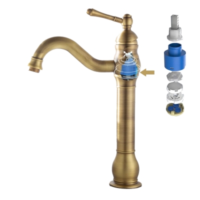 Смеситель для раковины в ретро стиле Golden-3