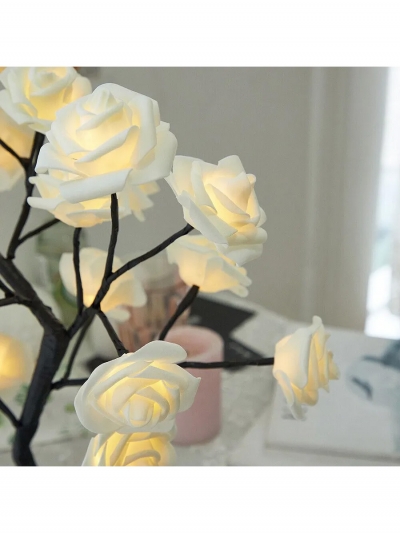 Светильник светодиодная роза LED, белые цветы-3